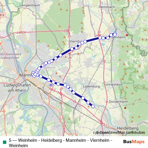 5 tram Line Map