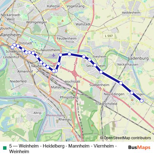 5 tram Line Map