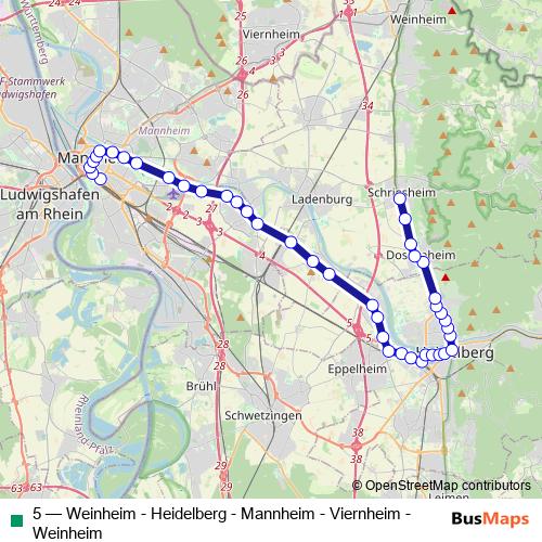 5 tram Line Map