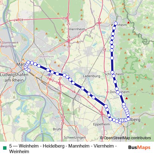 5 tram Line Map