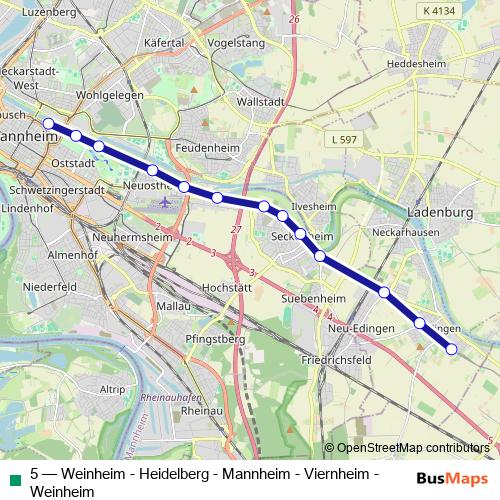 5 tram Line Map