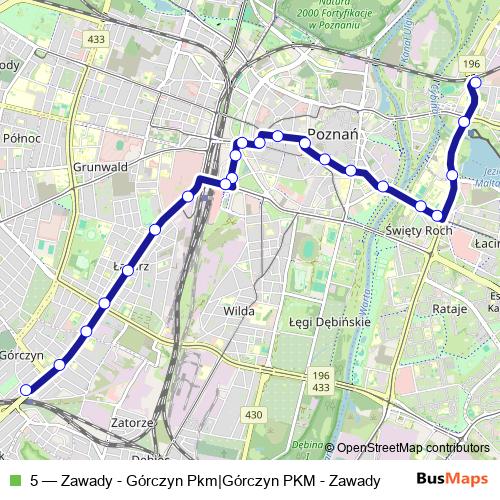 5 tram Line Map