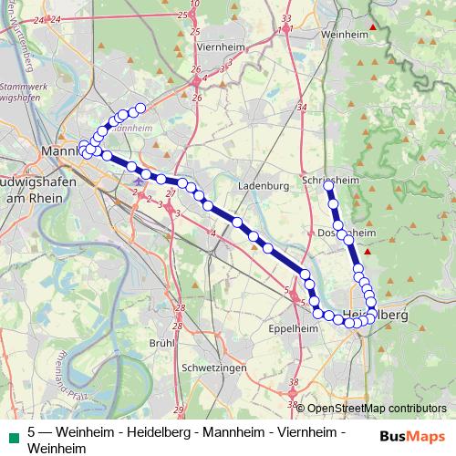 5 tram Line Map