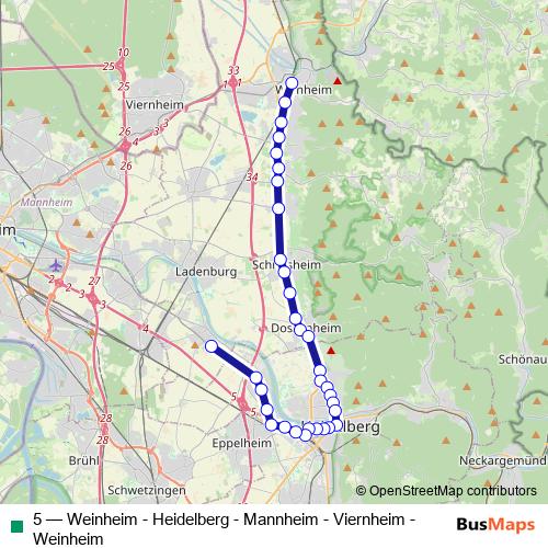 5 tram Line Map