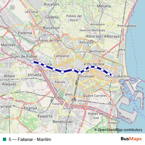 5 tram Line Map