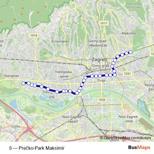5 tram Line Map
