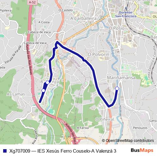Xg707009 bus Line Map