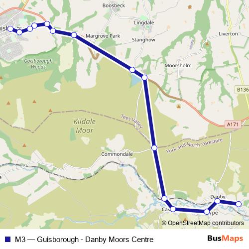 M3 bus Line Map