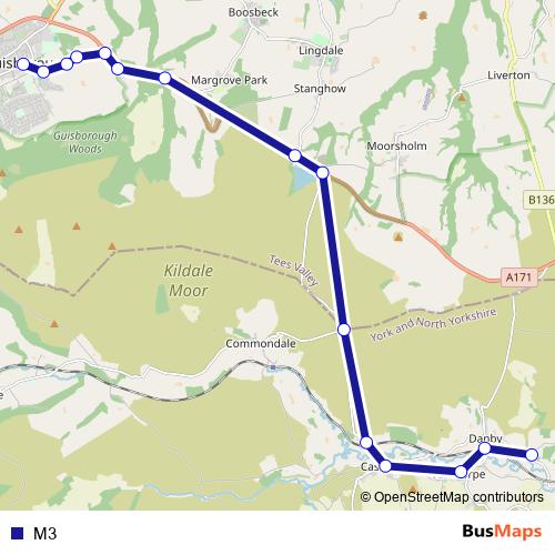 M3 bus Line Map