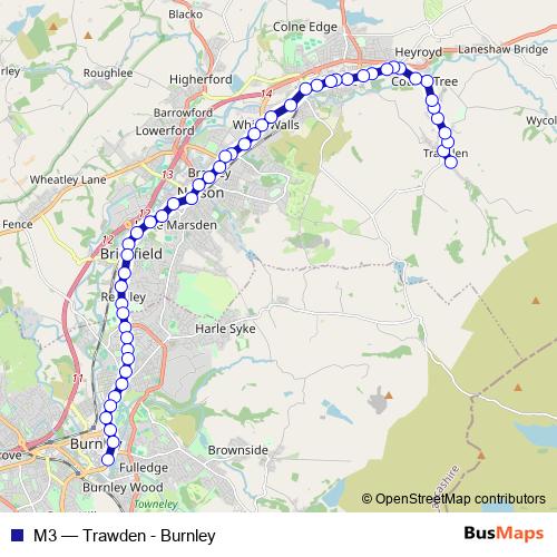 M3 bus Line Map