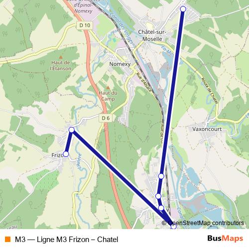 M3 bus Line Map