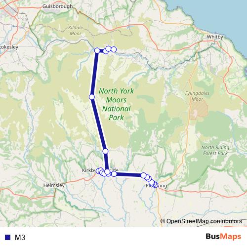 M3 bus Line Map