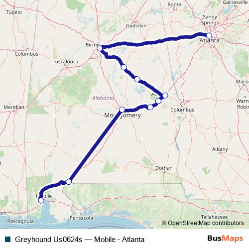Greyhound Us0624s bus Line Map