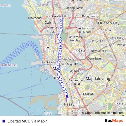 Libertad MCU via Mabini bus Line Map
