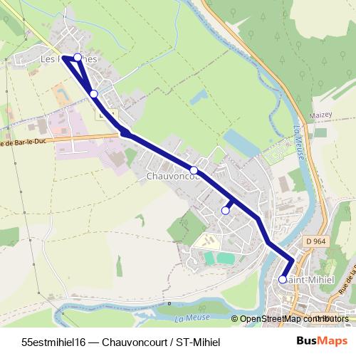 55estmihiel16 bus Line Map
