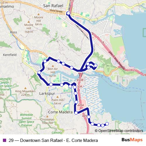 29 bus Line Map