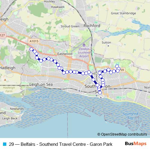 29 bus Line Map