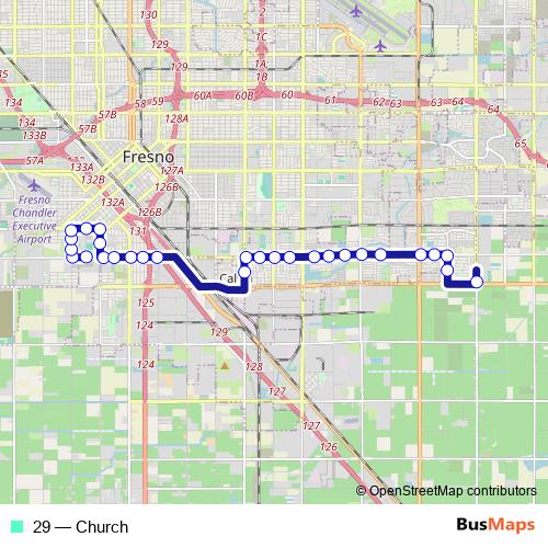29 bus Line Map