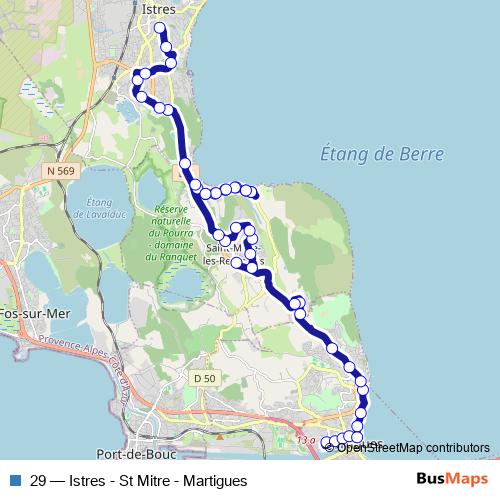 29 bus Line Map