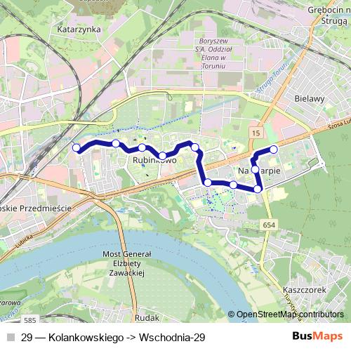 29 bus Line Map