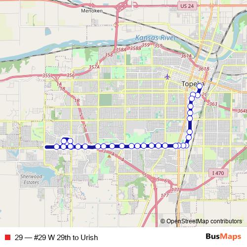 29 bus Line Map