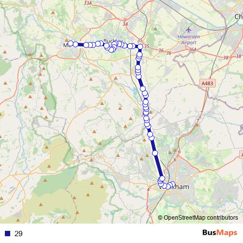 29 bus Line Map