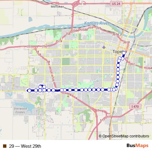29 bus Line Map
