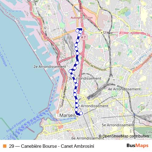 29 bus Line Map