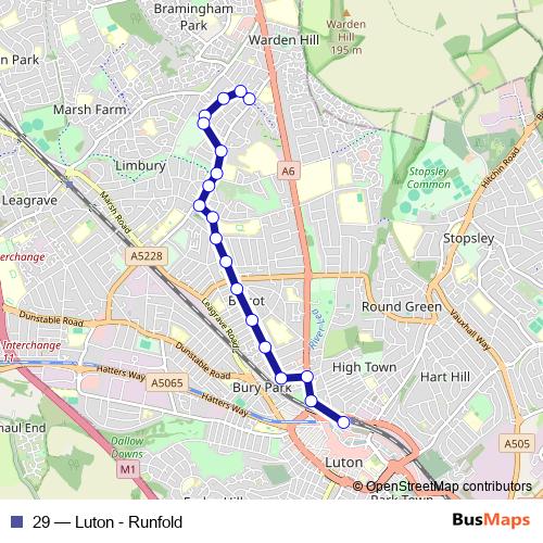 29 bus Line Map