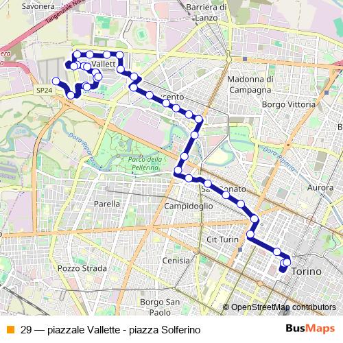 29 bus Line Map