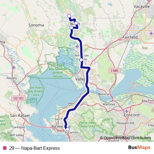29 bus Line Map