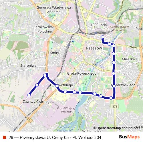 29 bus Line Map