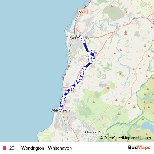 29 bus Line Map