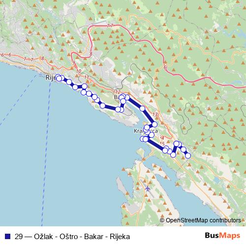 29 bus Line Map