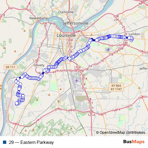 29 bus Line Map