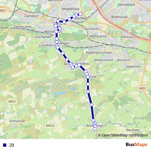 29 bus Line Map