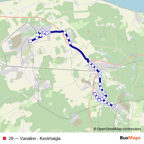 29 bus Line Map