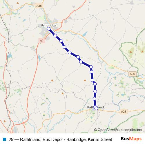 29 bus Line Map