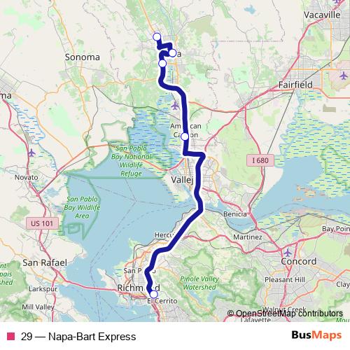 29 bus Line Map