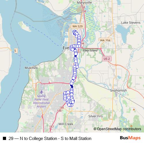 29 bus Line Map