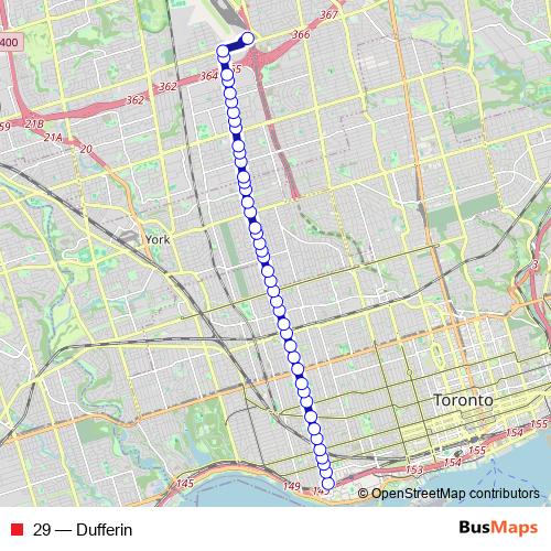 29 bus Line Map