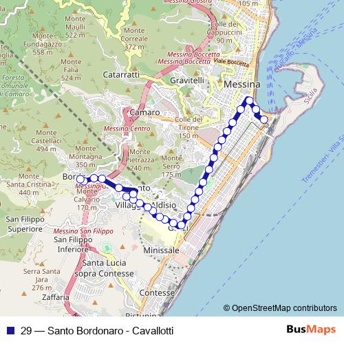 29 bus Line Map