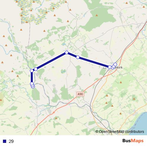 29 bus Line Map