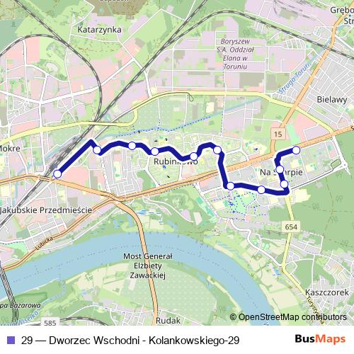 29 bus Line Map