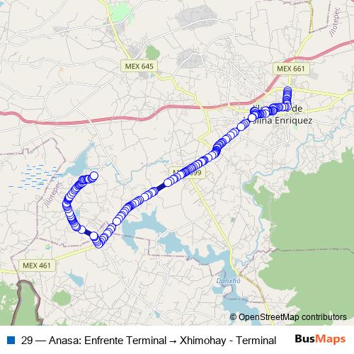 29 bus Line Map