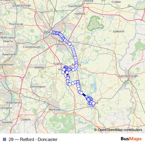 29 bus Line Map