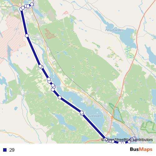 29 bus Line Map