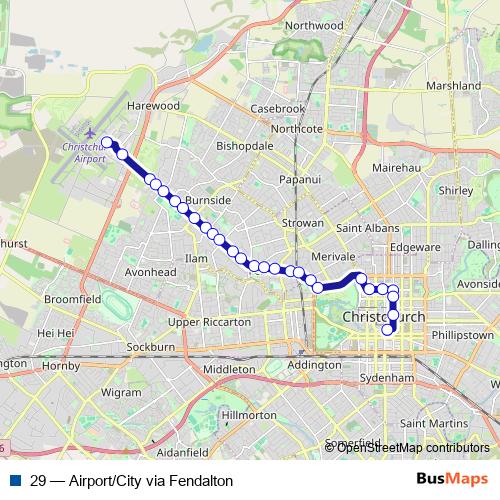 29 bus Line Map