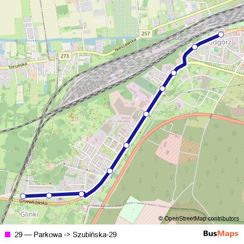 29 bus Line Map