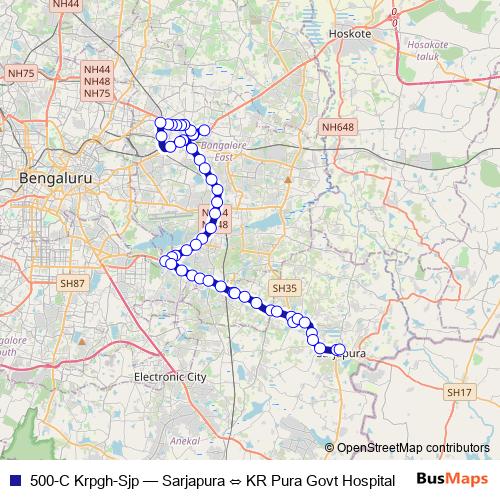 500-C Krpgh-Sjp bus Line Map